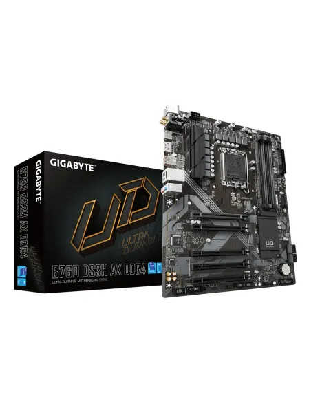 GIGABYTE B760 DS3H AX DDR4 Placa Base - Compatible con procesadores Intel Core de 14ª generación, VRM digital de 8+2+1 fases,