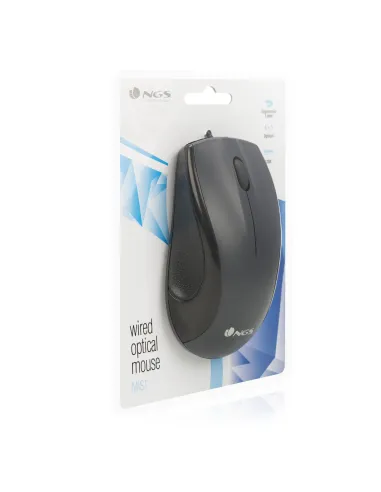 NGS Black Mist ratón Oficina mano derecha USB tipo A Óptico 800 DPI