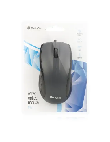 NGS Black Mist ratón Oficina mano derecha USB tipo A Óptico 800 DPI