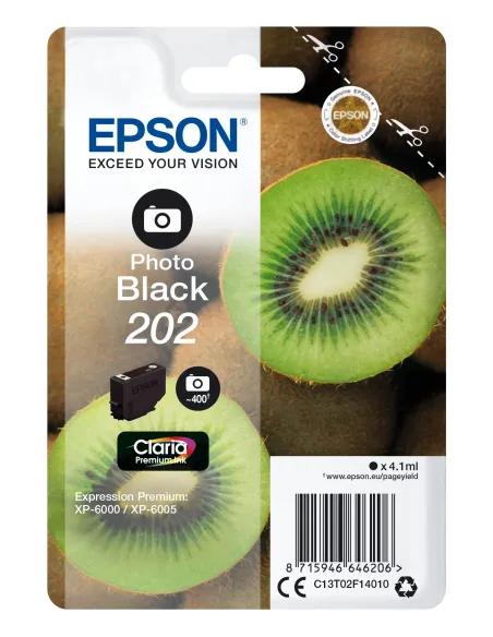 Epson Kiwi Singlepack Photo Black 202 Claria Premium Ink