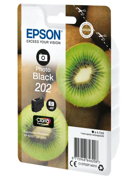 Epson Kiwi Singlepack Photo Black 202 Claria Premium Ink