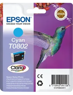 Epson Hummingbird Cartucho T0802 cian