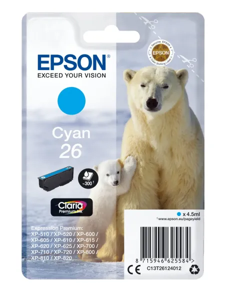 Epson Polar bear Cartucho 26 cian