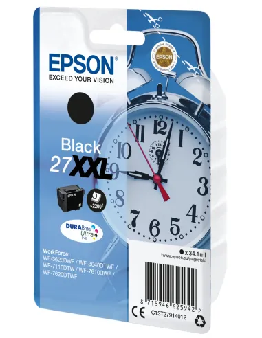 Epson Alarm clock Singlepack Black 27XXL DURABrite Ultra Ink