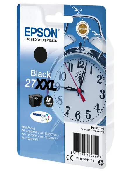 Epson Alarm clock Singlepack Black 27XXL DURABrite Ultra Ink