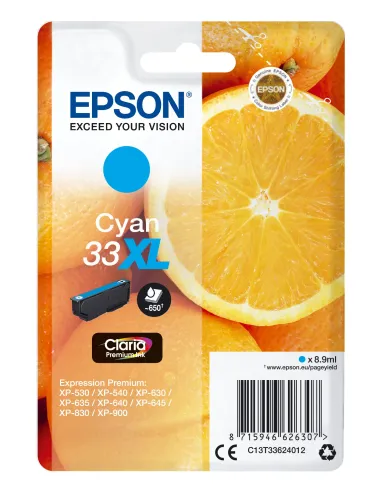 Epson Oranges Singlepack Cyan 33XL Claria Premium Ink