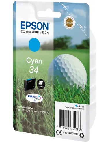 Epson Golf ball Singlepack Cyan 34 DURABrite Ultra Ink