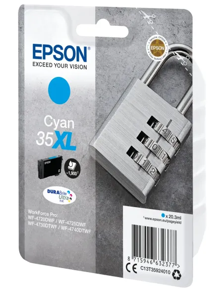 Epson Padlock Singlepack Cyan 35XL DURABrite Ultra Ink