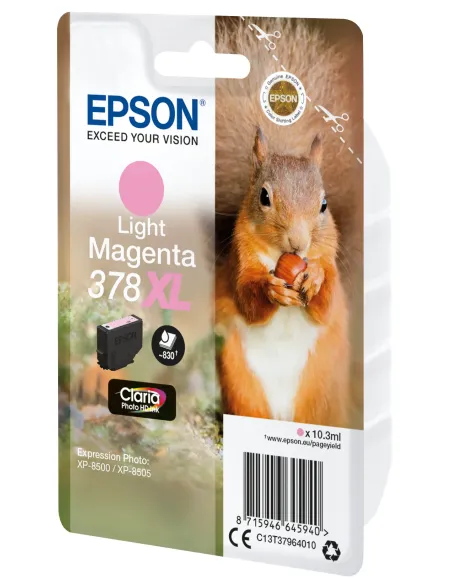 Epson Squirrel Singlepack Light Magenta 378XL Claria Photo HD Ink