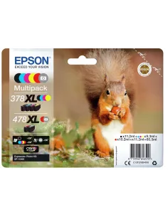 Epson Squirrel Multipack 6-colours 378XL   478XL Claria Photo HD Ink 2