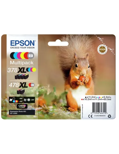 Epson Squirrel Multipack 6-colours 378XL   478XL Claria Photo HD Ink