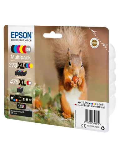 Epson Squirrel Multipack 6-colours 378XL   478XL Claria Photo HD Ink