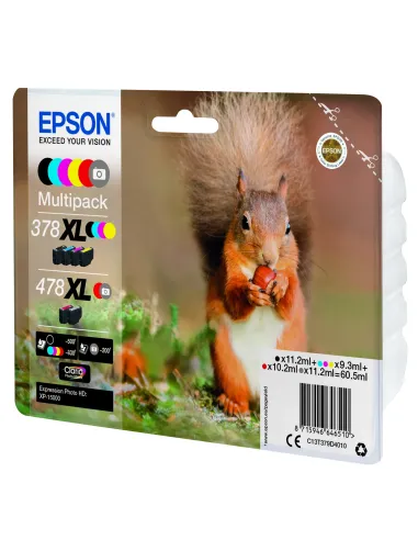 Epson Squirrel Multipack 6-colours 378XL   478XL Claria Photo HD Ink