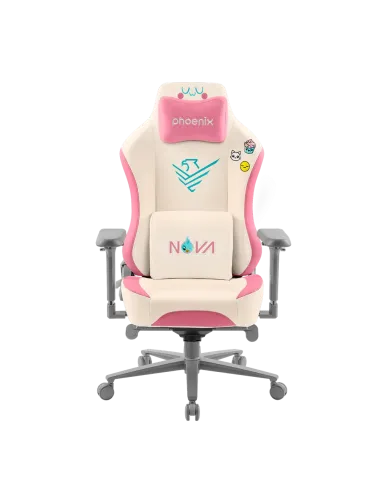 Phoenix nova cream editión silla alta gama fabricada en cuero color crema y rosa