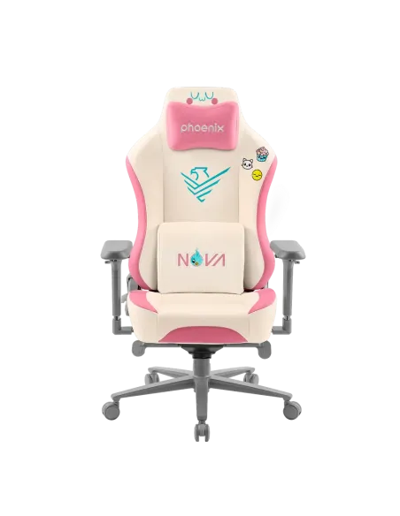 Phoenix nova cream editión silla alta gama fabricada en cuero color crema y rosa