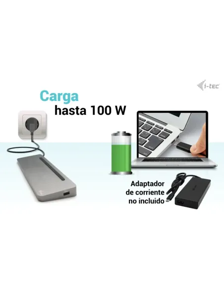 i-tec USB-C Metal Ergonomic 3x 4K Display Docking Station + Power Delivery 100 W