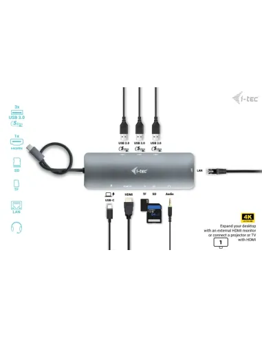 i-tec Metal USB-C Nano Docking Station 4K HDMI LAN + Power Delivery 100 W