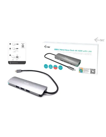 i-tec Metal USB-C Nano Docking Station 4K HDMI LAN + Power Delivery 100 W