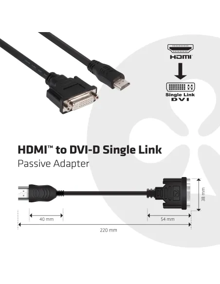 CLUB3D HDMI to DVI Single Link Passive Adapter