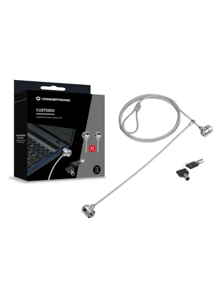 Conceptronic CNBSLOCK15T cable antirrobo Plata 1,5 m