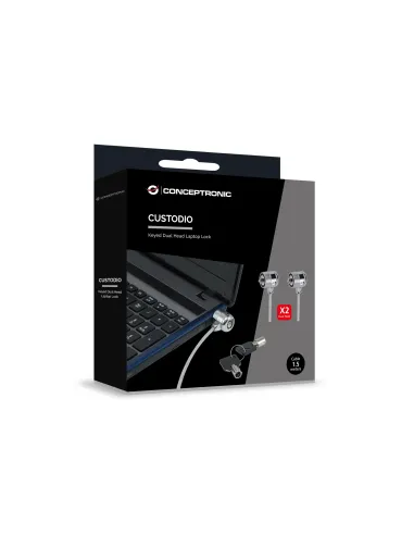 Conceptronic CNBSLOCK15T cable antirrobo Plata 1,5 m