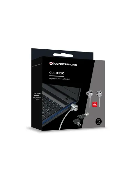 Conceptronic CNBSLOCK15T cable antirrobo Plata 1,5 m