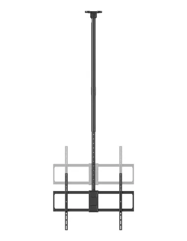 AISENS Soporte de techo pro giratorio, inclinable, extensible y nivelable para monitor TV 80kg de 50-100, Negro