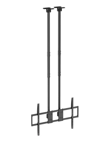 AISENS Soporte de Techo PRO Inclinable, Extensible y Nivelable para Monitor TV 120kg de 60-120, Negro