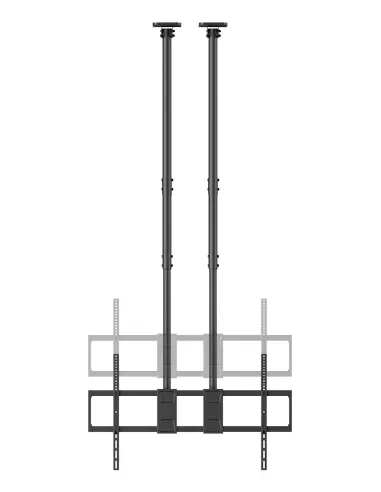 AISENS Soporte de Techo PRO Inclinable, Extensible y Nivelable para Monitor TV 120kg de 60-120, Negro