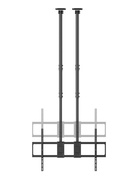 AISENS Soporte de Techo PRO Inclinable, Extensible y Nivelable para Monitor TV 120kg de 60-120, Negro
