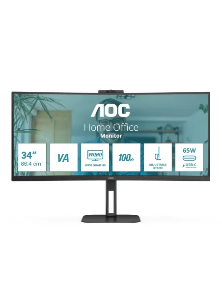 AOC V5 CU34V5CW pantalla para PC 86,4 cm (34") 3440 x 1440 Pixeles Wide Quad HD LED Negro
