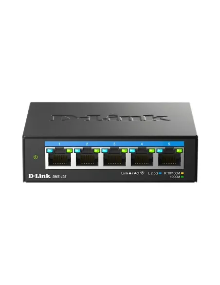 D-Link DMS-105 No administrado L2 2.5G Ethernet (100 1000 2500) Negro