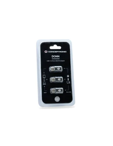 Conceptronic DONN05G cambiador de género para cable USB 2.0 Type-C USB 2.0 Micro Negro