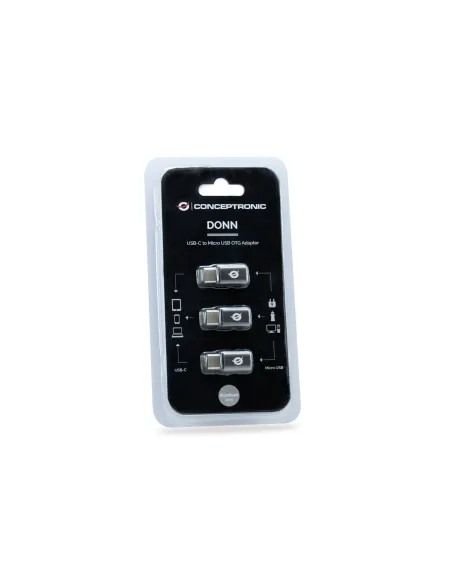 Conceptronic DONN05G cambiador de género para cable USB 2.0 Type-C USB 2.0 Micro Negro