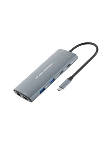 Conceptronic DONN06G base para portátil y replicador de puertos Alámbrico USB 3.2 Gen 1 (3.1 Gen 1) Type-C Gris