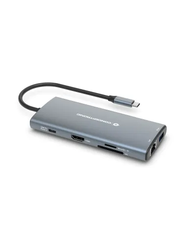 Conceptronic DONN06G base para portátil y replicador de puertos Alámbrico USB 3.2 Gen 1 (3.1 Gen 1) Type-C Gris