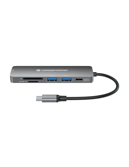 Conceptronic DONN11G base para portátil y replicador de puertos Alámbrico USB 3.2 Gen 1 (3.1 Gen 1) Type-C Gris