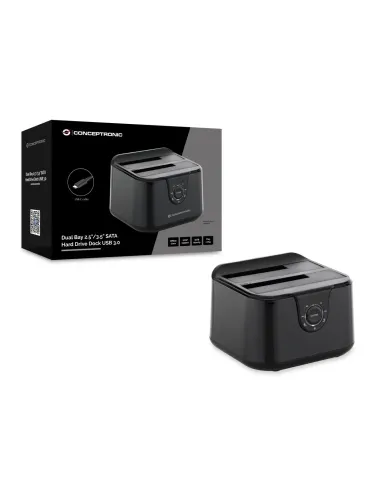 Conceptronic DONN12B base de conexión para disco duro USB 3.2 Gen 1 (3.1 Gen 1) Type-B Negro