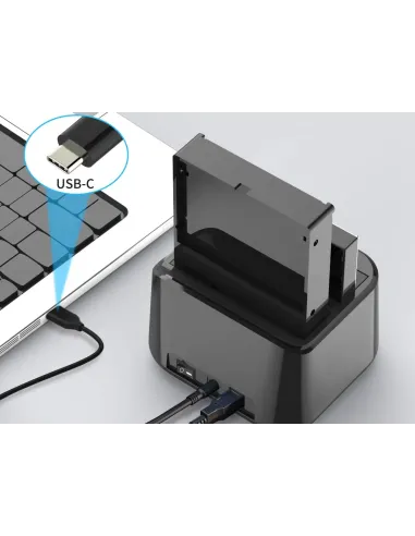 Conceptronic DONN12B base de conexión para disco duro USB 3.2 Gen 1 (3.1 Gen 1) Type-B Negro