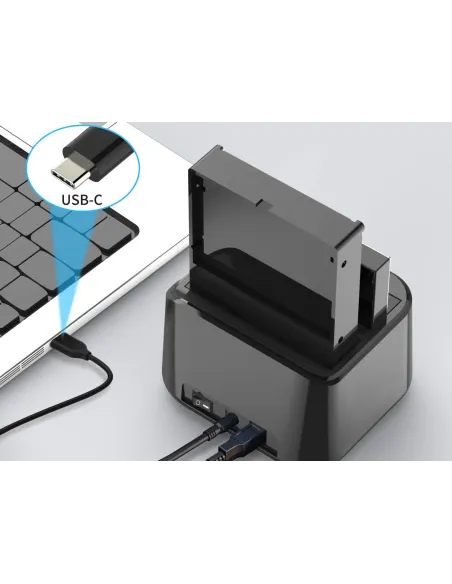Conceptronic DONN12B base de conexión para disco duro USB 3.2 Gen 1 (3.1 Gen 1) Type-B Negro
