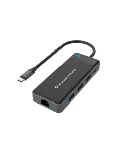 Conceptronic DONN14G base para portátil y replicador de puertos Alámbrico USB 3.2 Gen 1 (3.1 Gen 1) Type-C Gris 2