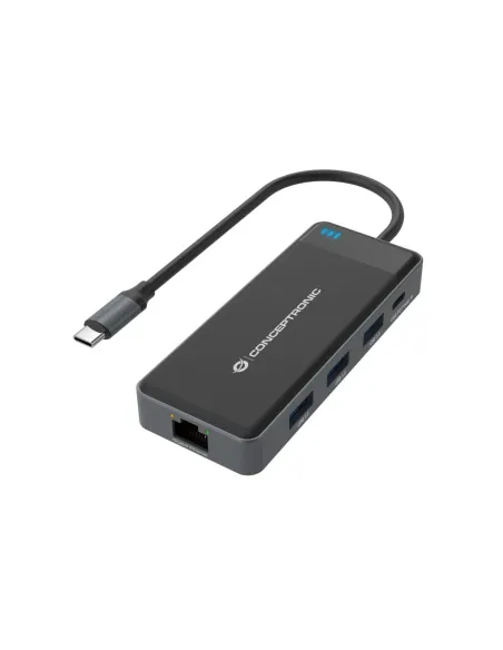 Conceptronic DONN14G base para portátil y replicador de puertos Alámbrico USB 3.2 Gen 1 (3.1 Gen 1) Type-C Gris