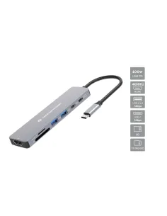 Conceptronic DONN28G base para portátil y replicador de puertos Alámbrico USB 3.2 Gen 1 (3.1 Gen 1) Type-C Gris 2