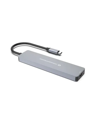 Conceptronic DONN28G base para portátil y replicador de puertos Alámbrico USB 3.2 Gen 1 (3.1 Gen 1) Type-C Gris