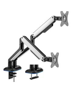 AISENS Soporte De Mesa RGB Gaming Contrapeso Giratorio E Inclinable Para Monitor TV 9kg (3 Pivotes, 2 Brazos) De 17-32,