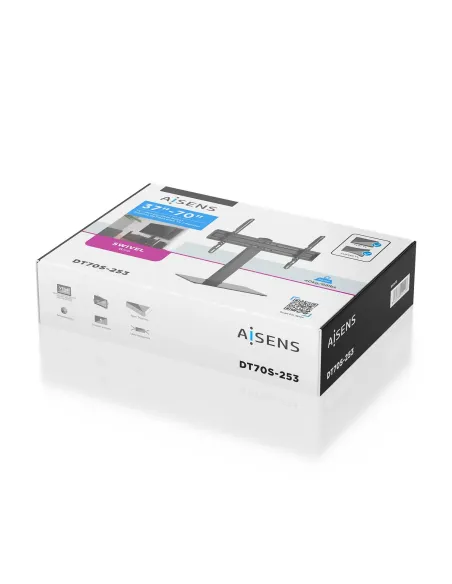AISENS Soporte de Mesa ECO Giratorio para Monitor TV 40Kg de 37-70, Negro