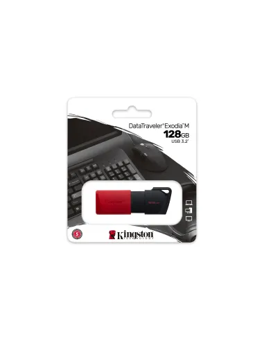 Kingston Technology DataTraveler 128GB USB3.2 Gen1 Exodia M (Negro + Rojo)