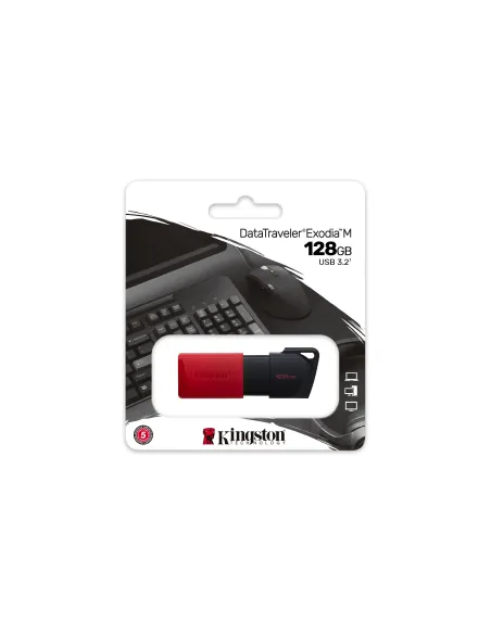 Kingston Technology DataTraveler 128GB USB3.2 Gen1 Exodia M (Negro + Rojo)
