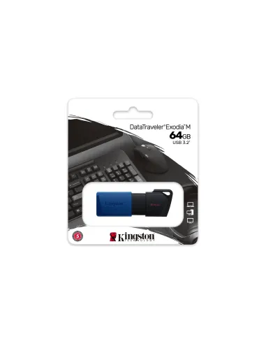 Kingston Technology DataTraveler 64GB USB3.2 Gen 1 Exodia M (Negro + Azul)