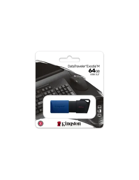 Kingston Technology DataTraveler 64GB USB3.2 Gen 1 Exodia M (Negro + Azul)